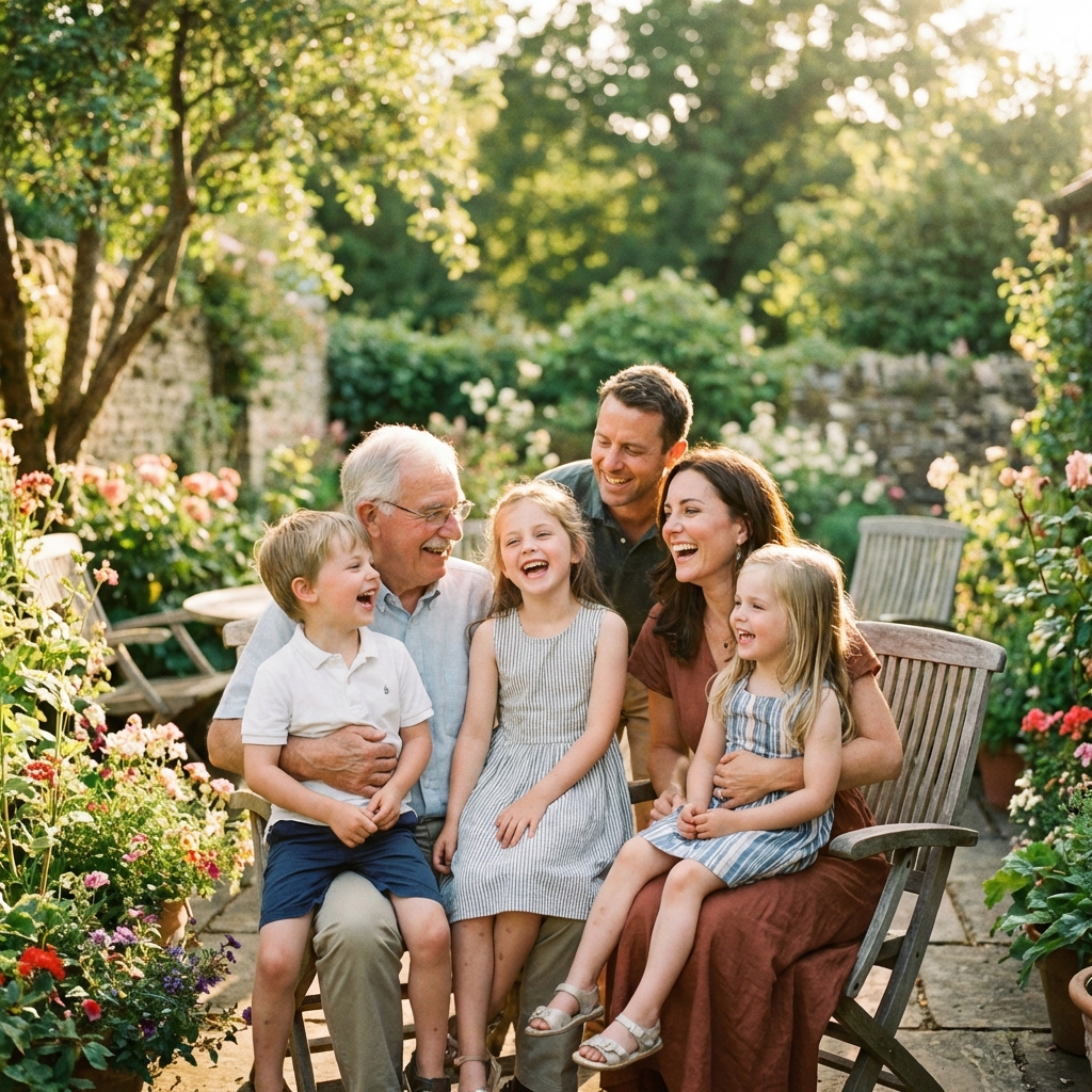Family sharing moments